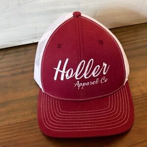 Holler Red and White Trucker Hat